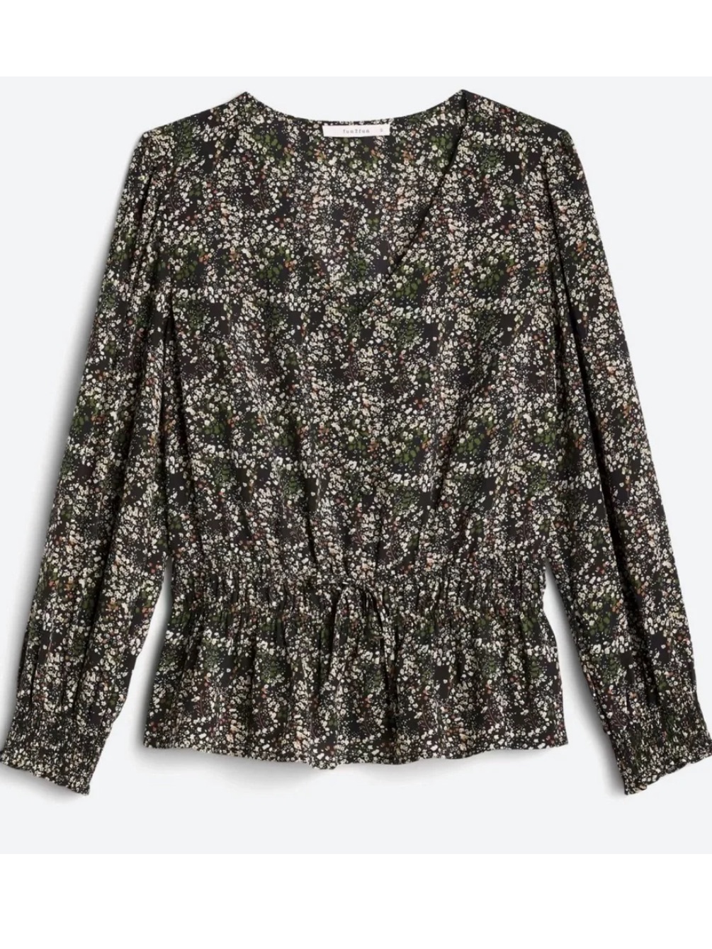 Fun 2 Fun Black Aria Peplum Blouse